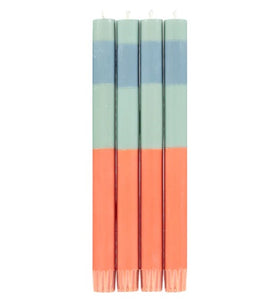 Striped Candle Sticks - Abstract Opaline Pompadour Rust