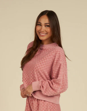 Boxy Pullover - Pink Check