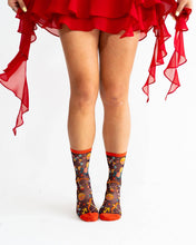 Load image into Gallery viewer, Sagittarius Zodiac Shimmer Sheer Crew Sock