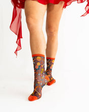 Load image into Gallery viewer, Sagittarius Zodiac Shimmer Sheer Crew Sock