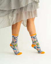 Load image into Gallery viewer, Gemini Zodiac Shimmer Sheer Crew Sock