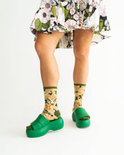 Load image into Gallery viewer, Taurus Zodiac Shimmer Sheer Crew Sock