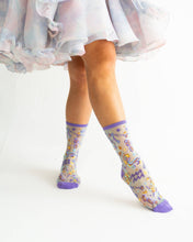 Load image into Gallery viewer, Aquarius Zodiac Shimmer Sheer Crew Sock
