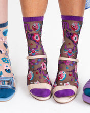 Load image into Gallery viewer, Scorpio Zodiac Black Sheer Crew Sock