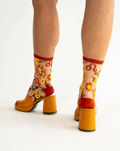 Load image into Gallery viewer, Leo Zodiac Shimmer Sheer Crew Sock