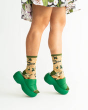 Load image into Gallery viewer, Taurus Zodiac Shimmer Sheer Crew Sock