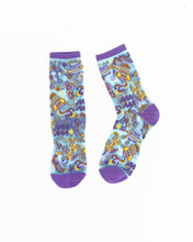 Load image into Gallery viewer, Aquarius Zodiac Shimmer Sheer Crew Sock