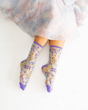 Load image into Gallery viewer, Aquarius Zodiac Shimmer Sheer Crew Sock