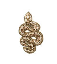 Load image into Gallery viewer, Golden Coil Snake Sequin Brooch