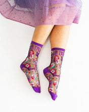 Load image into Gallery viewer, Scorpio Zodiac Black Sheer Crew Sock