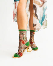 Load image into Gallery viewer, Virgo Zodiac Black Sheer Crew Sock