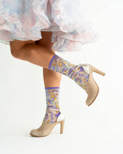 Load image into Gallery viewer, Aquarius Zodiac Shimmer Sheer Crew Sock