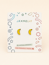 Load image into Gallery viewer, Banana Enamel Flat Back Kids Earrings