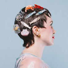 Load image into Gallery viewer, Blue Sardine Alligator Hair Clip Set