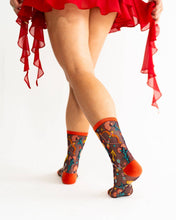 Load image into Gallery viewer, Sagittarius Zodiac Shimmer Sheer Crew Sock