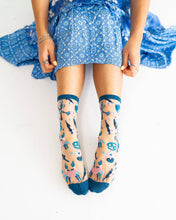Load image into Gallery viewer, Cancer Zodiac Sheer Crew Sock