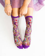 Load image into Gallery viewer, Scorpio Zodiac Black Sheer Crew Sock