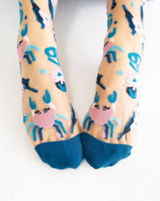 Load image into Gallery viewer, Cancer Zodiac Sheer Crew Sock