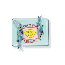 Load image into Gallery viewer, Blue Sardine Alligator Hair Clip Set