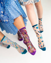 Load image into Gallery viewer, Scorpio Zodiac Black Sheer Crew Sock