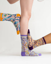 Load image into Gallery viewer, Aquarius Zodiac Shimmer Sheer Crew Sock