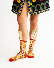 Load image into Gallery viewer, Leo Zodiac Shimmer Sheer Crew Sock