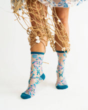 Load image into Gallery viewer, Pisces Zodiac Shimmer Sheer Crew Sock