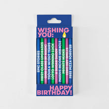 Load image into Gallery viewer, Wishing You: Cheeky Edition - Long Birthday Candles, 10 Pack