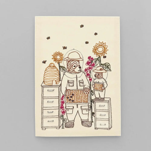 Beekeeper Bears Embroidered Card