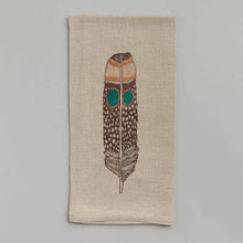 Load image into Gallery viewer, Owl Feather Tea Towel