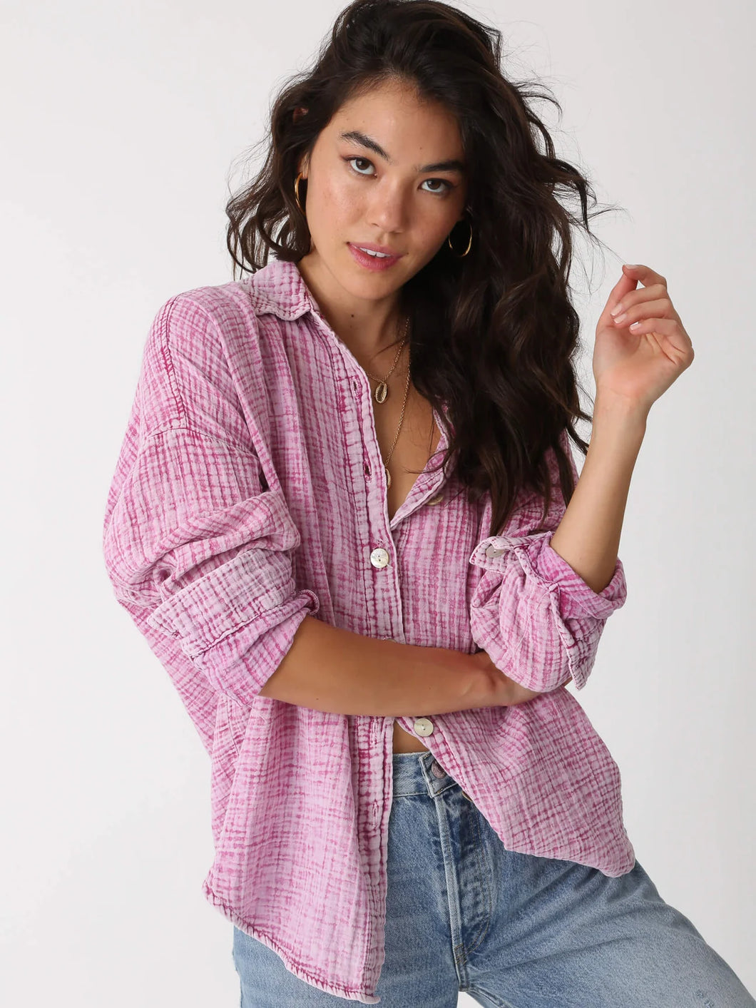 Joyce Gauze Shirt - Paradise Pink