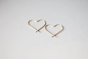 Heart Hoops - Gold Filled