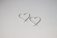 Load image into Gallery viewer, Heart Hoops - Silver