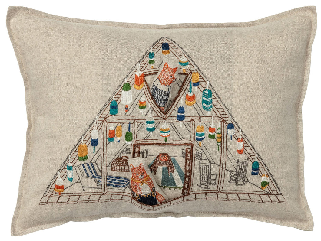 Fox Beach Shack Pocket Pillow