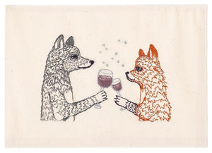 Raise A Glass Embroidered Card