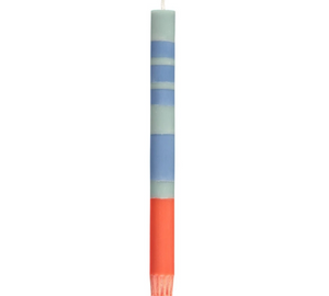 Striped Candle Sticks - Opaline Pompadour & Rust