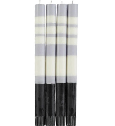 Striped Candle Sticks - Jet Pearl Dove