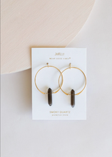 Load image into Gallery viewer, Smoky Quartz Hoop