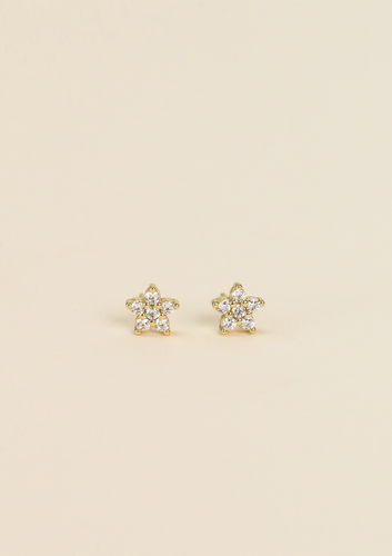 Pave Flower Studs