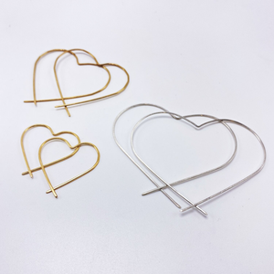 Heart Hoops - Silver