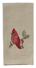 Load image into Gallery viewer, Red Cardinal Tea Towel