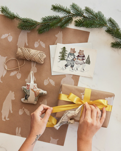 Ice Skater Bunny & Fox Ornament