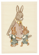 Load image into Gallery viewer, Mama Rabbit and Bunnies Embroidered Card