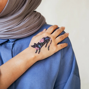 Temporary Tattoo Pairs - Flower Cat