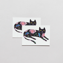 Load image into Gallery viewer, Temporary Tattoo Pairs - Flower Cat