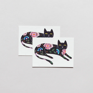 Temporary Tattoo Pairs - Flower Cat