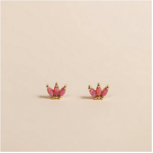 Opal Crown Stud - Pink