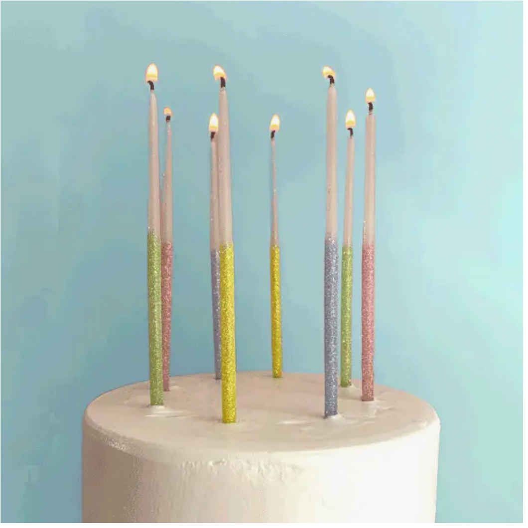 Single Glitter Beeswax Candles