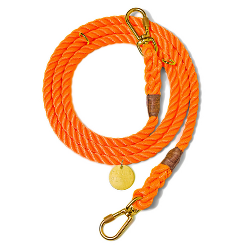 Nylon Rope Dog Leash - Rescue Orange