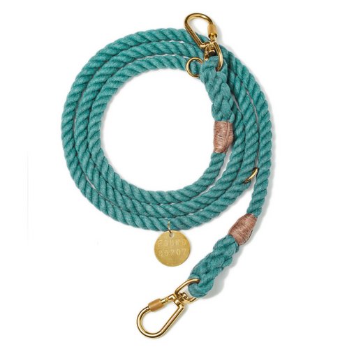 Up-Cycled Rope Dog Leash - Teal